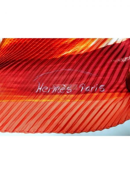 1002-Khăn lụa-HERMES Smile in Third Millenary pleated scarf5