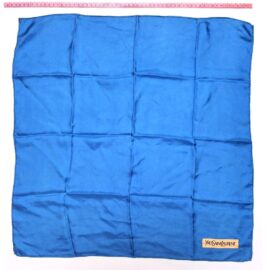 1006-Khăn lụa vuông-Yves Saint Laurent Blue neckerchief (~58cm x 58cm)-Gần như mới