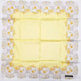 1007-Khăn lụa vuông-Yves Saint Laurent floral scarf-Mới/chưa sử dụng
