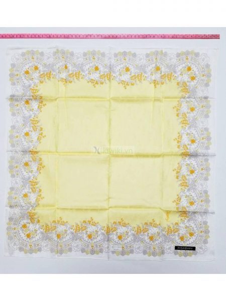 1007-Khăn-Yves Saint Laurent floral scarf (~58cm x 58cm)0
