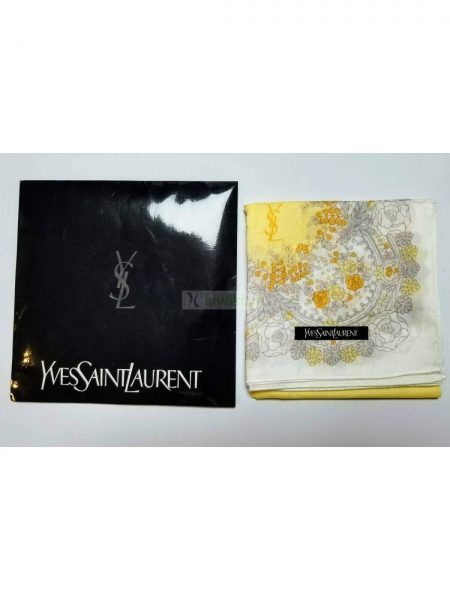 1007-Khăn-Yves Saint Laurent floral scarf (~58cm x 58cm)3
