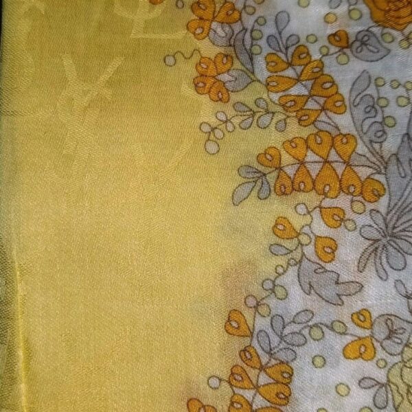 1007-Khăn lụa vuông-Yves Saint Laurent floral scarf-Mới/chưa sử dụng6