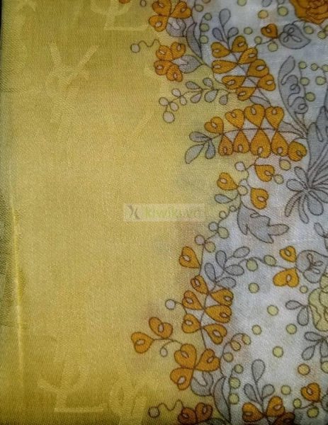 1007-Khăn-Yves Saint Laurent floral scarf (~58cm x 58cm)5