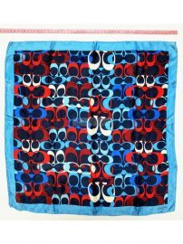 1008-Khăn-Coach signature pattern square scarf (~50cm x 50cm)