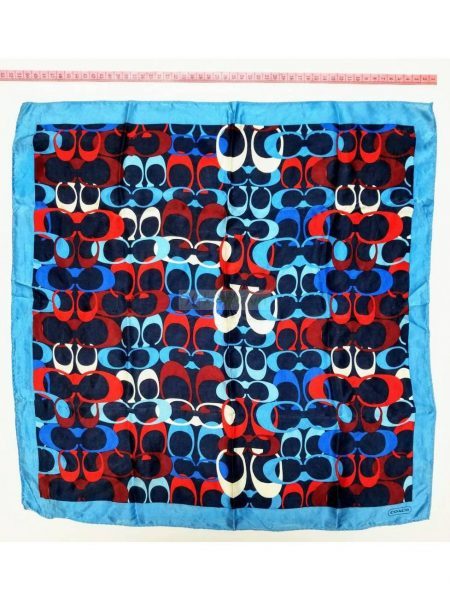 1008-Khăn-Coach signature pattern square scarf (~50cm x 50cm)0