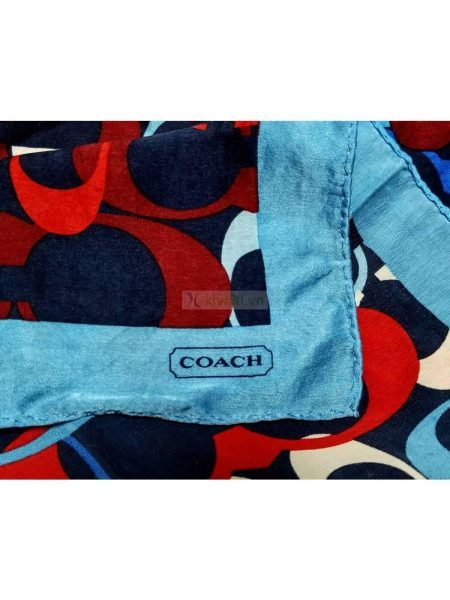 1008-Khăn-Coach signature pattern square scarf (~50cm x 50cm)1