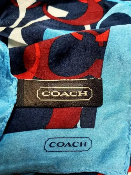 1008-Khăn-Coach signature pattern square scarf (~50cm x 50cm)2