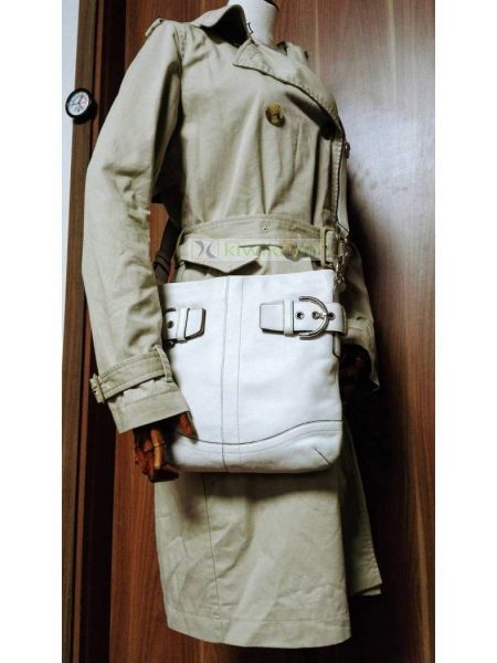 1468-Túi đeo chéo-Coach white leather messenger bag1