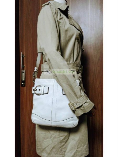 1468-Túi đeo chéo-Coach white leather messenger bag2