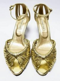 1234-Sandals size 36-STRAWBERRY FIELDS gold metallic sandals
