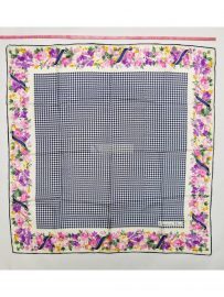 1019-Khăn-Christian Dior floral edging pattern scarf (~77cm x 77cm)