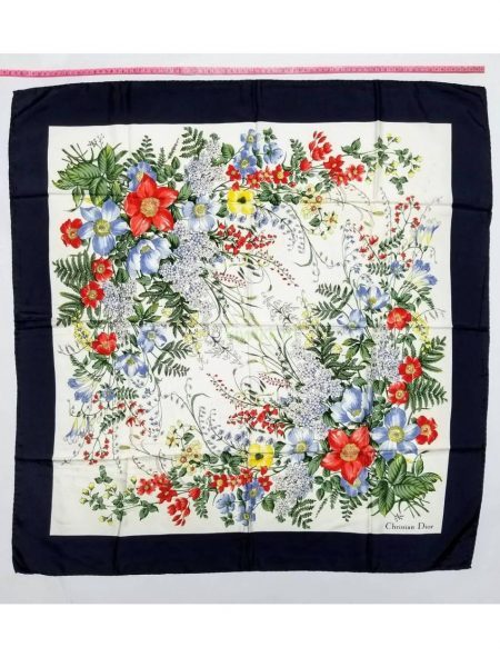1020-Khăn lụa-CHRISTIAN DIOR floral vintage scarf0
