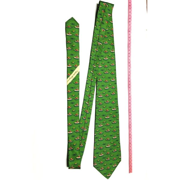 1150-Caravat/Cà vạt nam-Salvatore Ferragamo silk Tie-Khá mới6