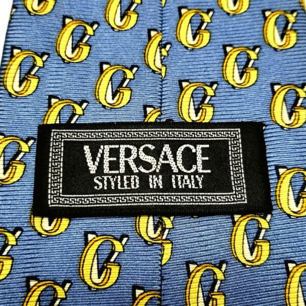 1153-Caravat/Cà vạt nam-Versace Styled in Italy GV logo Tie-Khá mới4