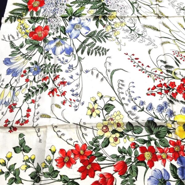 1020-Khăn lụa-CHRISTIAN DIOR floral vintage scarf-Khá mới3