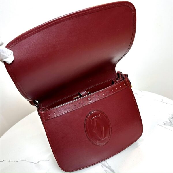 1384-Túi đeo chéo-CARTIER Must Leather Bordeaux crossbody bag13