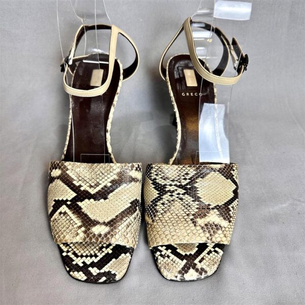 1221-Size 37.5-GRECO Madame Aoyama python leather sandals-Sandal nữ-Đã sử dụng3