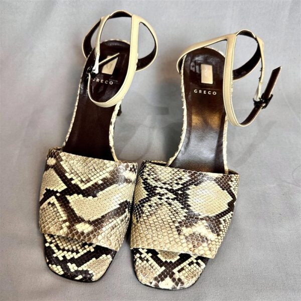 1221-Size 37.5-GRECO Madame Aoyama python leather sandals-Sandal nữ-Đã sử dụng2