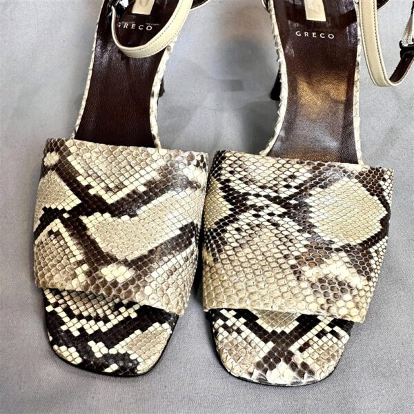 1221-Size 37.5-GRECO Madame Aoyama python leather sandals-Sandal nữ-Đã sử dụng4