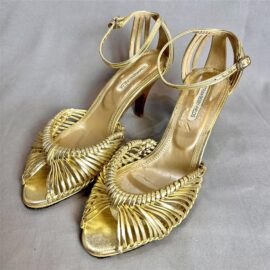 1234-Size 35.5-36-STRAWBERRY FIELDS gold metallic sandals-Sandal nữ-Đã sử dụng