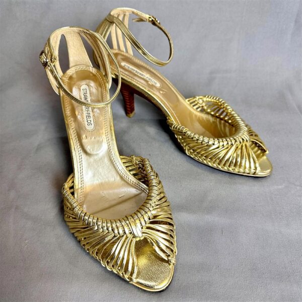 1234-Size 35.5-36-STRAWBERRY FIELDS gold metallic sandals-Sandal nữ-Đã sử dụng1