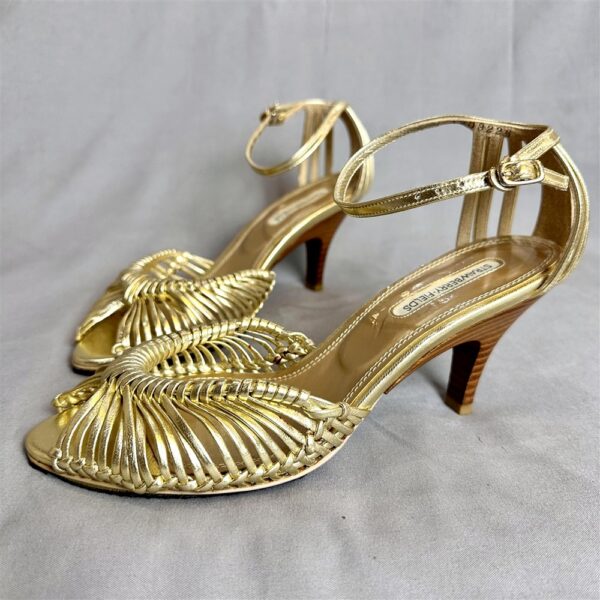1234-Size 35.5-36-STRAWBERRY FIELDS gold metallic sandals-Sandal nữ-Đã sử dụng2