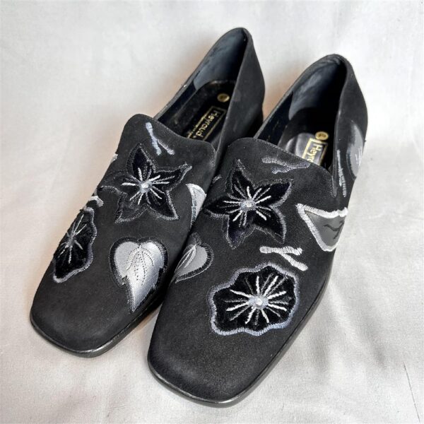 1241-Size 39.5-HEYRAUD Paris floral shoes-Giấy da nữ-Khá mới2