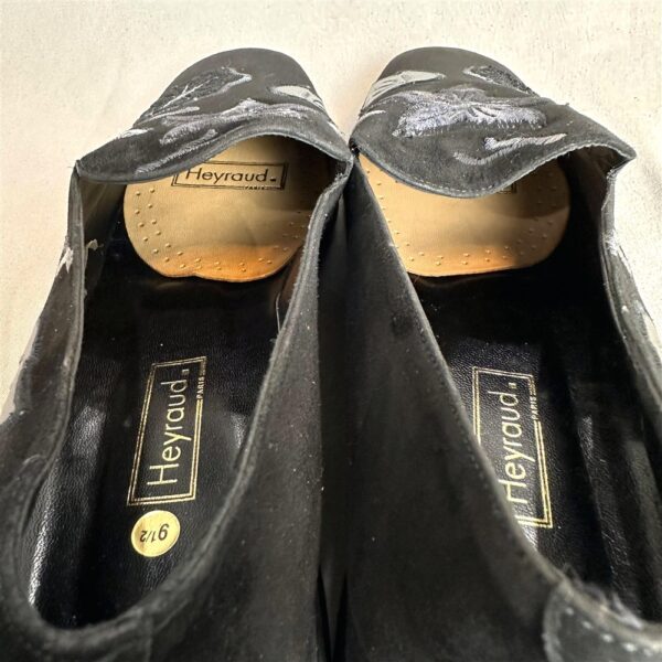 1241-Size 39.5-HEYRAUD Paris floral shoes-Giấy da nữ-Khá mới8