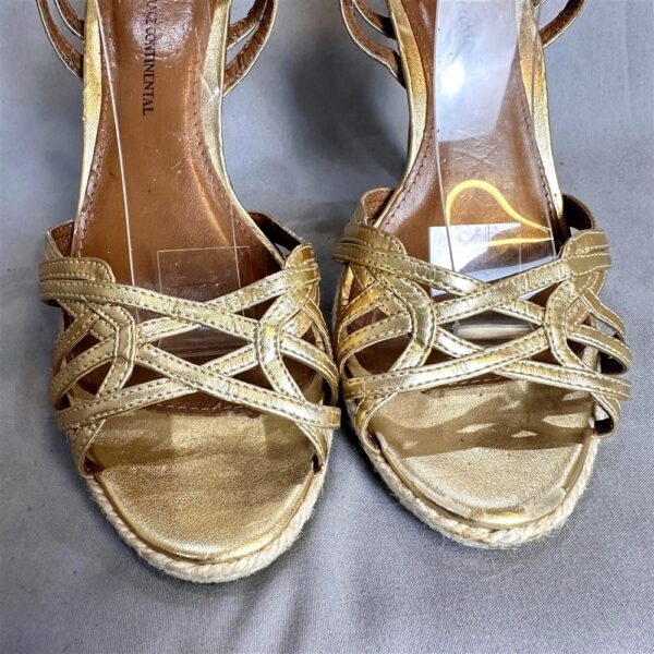 1238-Size 38-GRACE CONTINENTAL gold metallic sandals-Sandal nữ-Đã sử dụng3