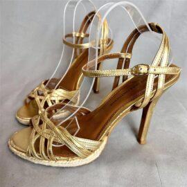 1238-Size 38-GRACE CONTINENTAL gold metallic sandals-Sandal nữ-Đã sử dụng