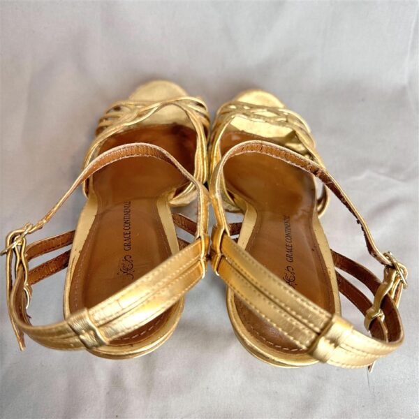 1238-Size 38-GRACE CONTINENTAL gold metallic sandals-Sandal nữ-Đã sử dụng7