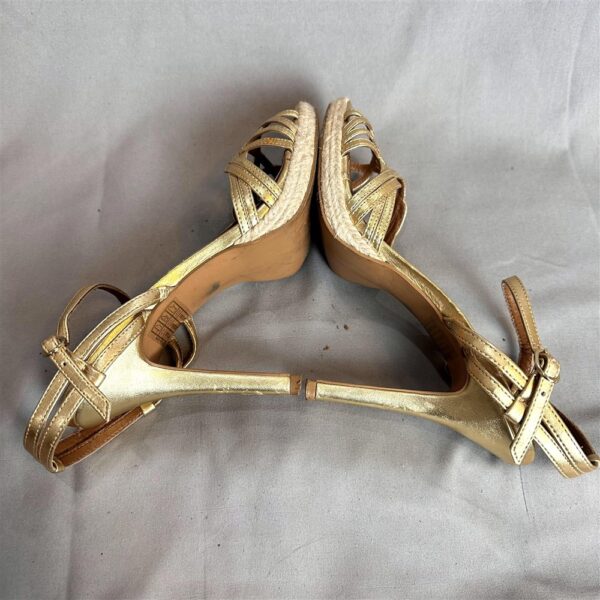 1238-Size 38-GRACE CONTINENTAL gold metallic sandals-Sandal nữ-Đã sử dụng9