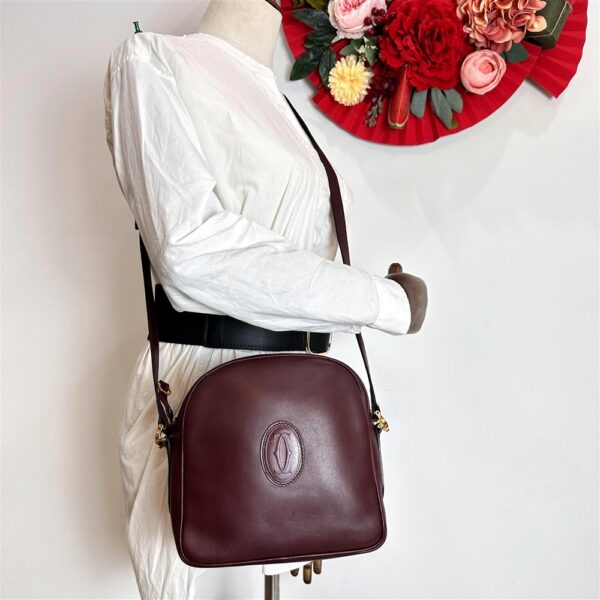 1388-Túi đeo chéo-CARTIER Bordeaux Leather Must de Cartier crossbody bag1