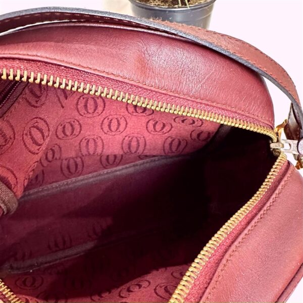 1388-Túi đeo chéo-CARTIER Bordeaux Leather Must de Cartier crossbody bag13