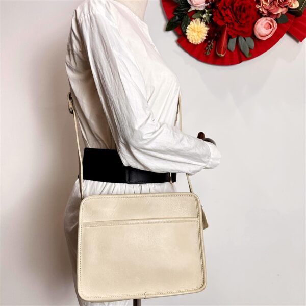 1478-Túi đeo chéo/đeo vai-COACH white leather crossbody bag1