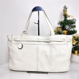 1369-Túi xách tay-FURLA white leather tote bag