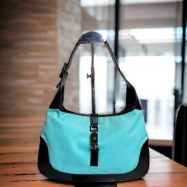 1491-Túi xách tay-GUCCI Jackie turquoise handbag