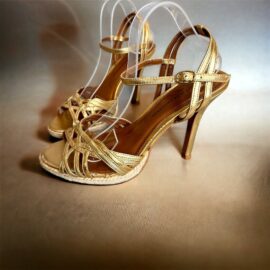 1238-Size 38-GRACE CONTINENTAL gold metallic sandals-Sandal nữ-Đã sử dụng
