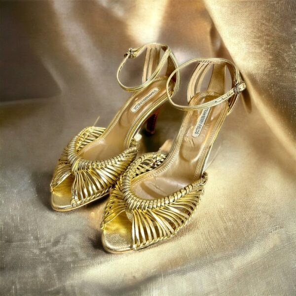 1234-Size 35.5-36-STRAWBERRY FIELDS gold metallic sandals-Sandal nữ-Đã sử dụng0