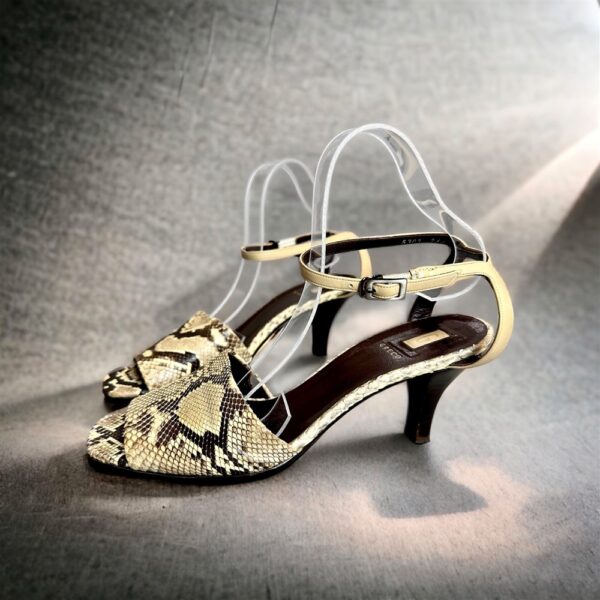 1221-Size 37.5-GRECO Madame Aoyama python leather sandals-Sandal nữ-Đã sử dụng0