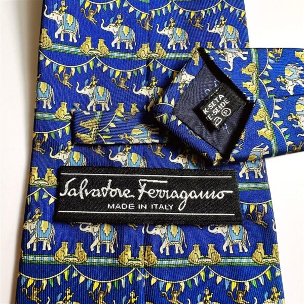 1152-Caravat/Cà vạt nam-Salvatore Ferragamo silk tie-Gần như mới5