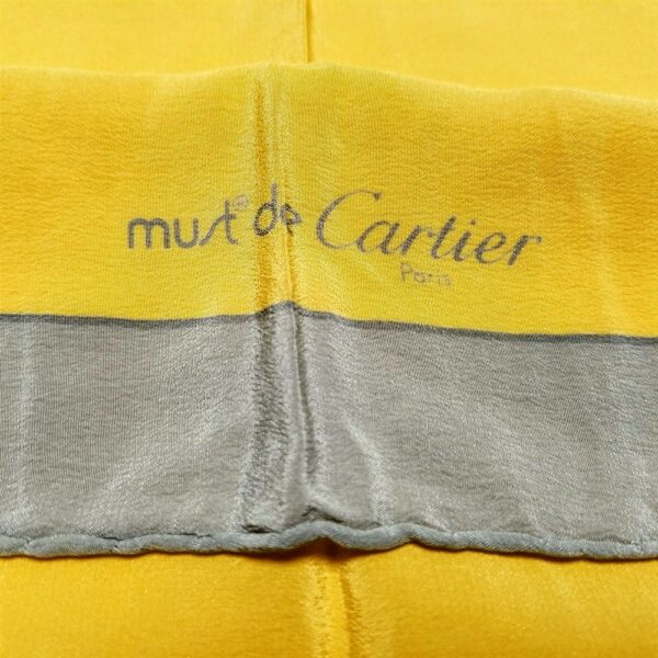 1021-Khăn lụa vuông-Must de Cartier burgundy and yellow chain scarf3