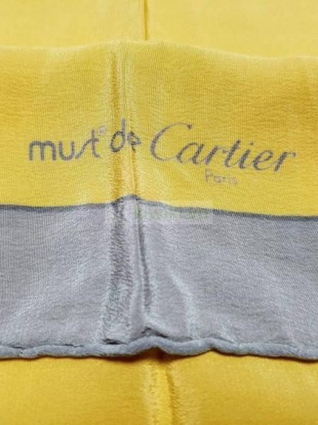 1021-Khăn-Must de Cartier burgundy and yellow chain scarf (~76cm x 76cm)2