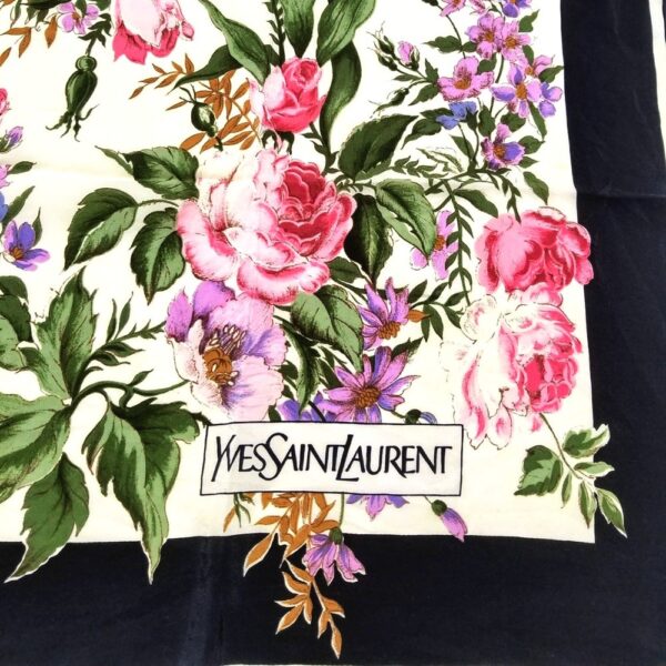 1025-Khăn lụa vuông-Yves Saint Laurent Floral scarf3
