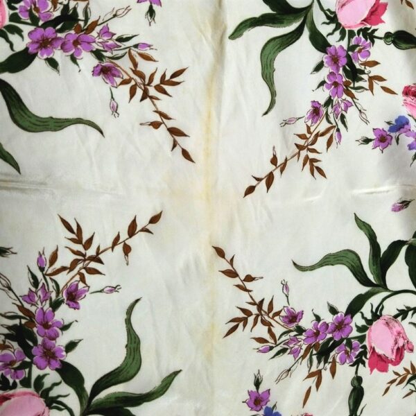 1025-Khăn lụa vuông-Yves Saint Laurent Floral scarf2