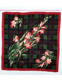 1027-Khăn-Nina Ricci Lily flower vintage scarf (~85cm x 85cm)