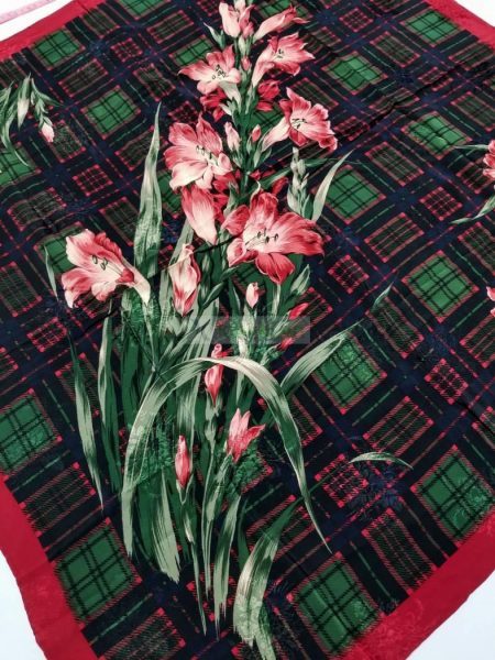 1027-Khăn-Nina Ricci Lily flower vintage scarf (~85cm x 85cm)1