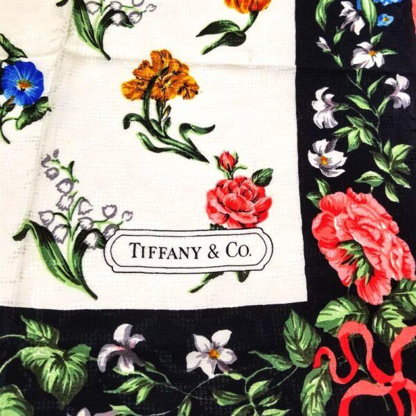 1028-Khăn lụa vuông-Tiffany and Co Floral scarf (~88cm x 88cm)4