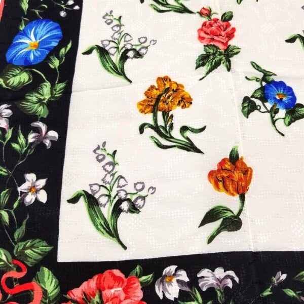 1028-Khăn lụa vuông-Tiffany and Co Floral scarf (~88cm x 88cm)3