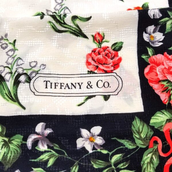 1028-Khăn lụa vuông-Tiffany and Co Floral scarf (~88cm x 88cm)5